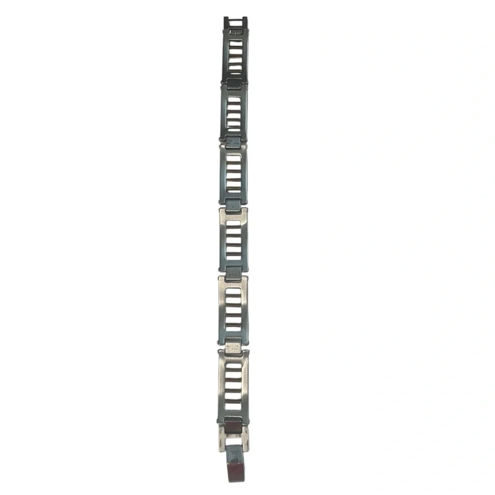 Stainless Steel Geometric Link silver and gold tone Bracelet